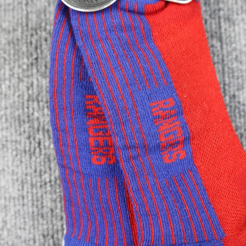 Texas Rangers‎ Socks Mens Large Blue Red MLB Baseball 3 Pair Low Cut Performance